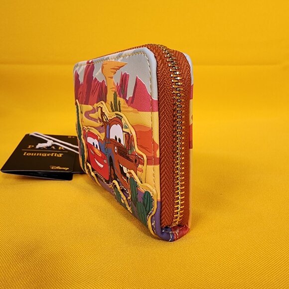 Loungefly Disney Pixar Cars Lightning McQueen and Mater Desert Zip Wallet NEW - Picture 7 of 14